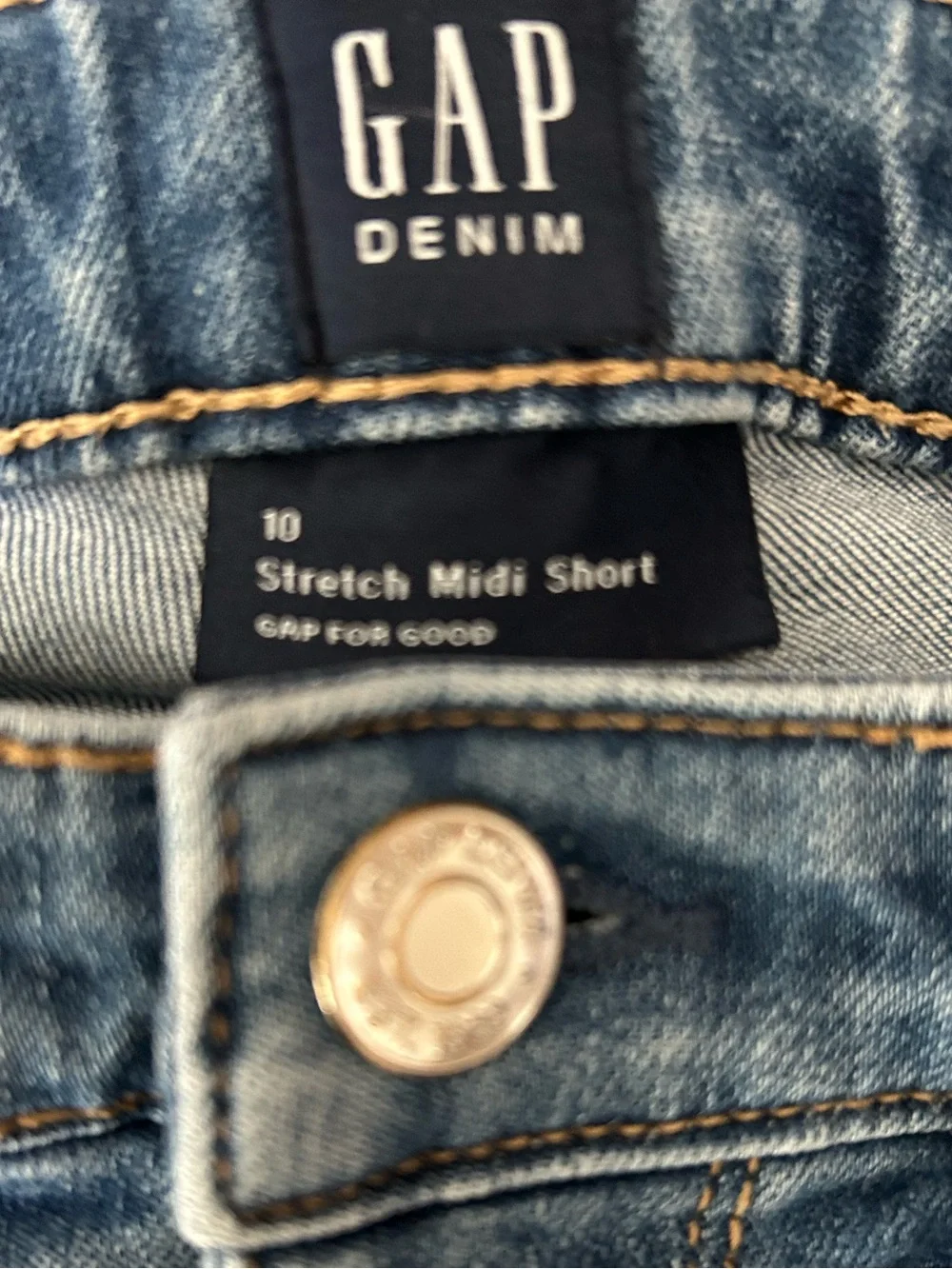 ✅ 5 for $25 - GAP Girls' Blue Denim Sequin-Trim Shorts